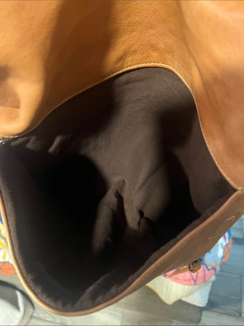 Bed Stu Tan Leather Fold-Top Backpack